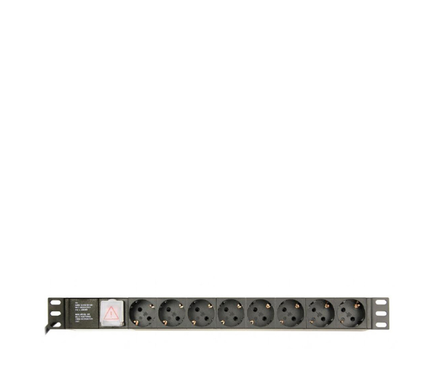 GEMBIRD rack (PDU), 8 gniazd typ Schuko, 1U, 10A, wtyk C14 3m EG-PDU-014-C14 - 1230944 - zdjęcie